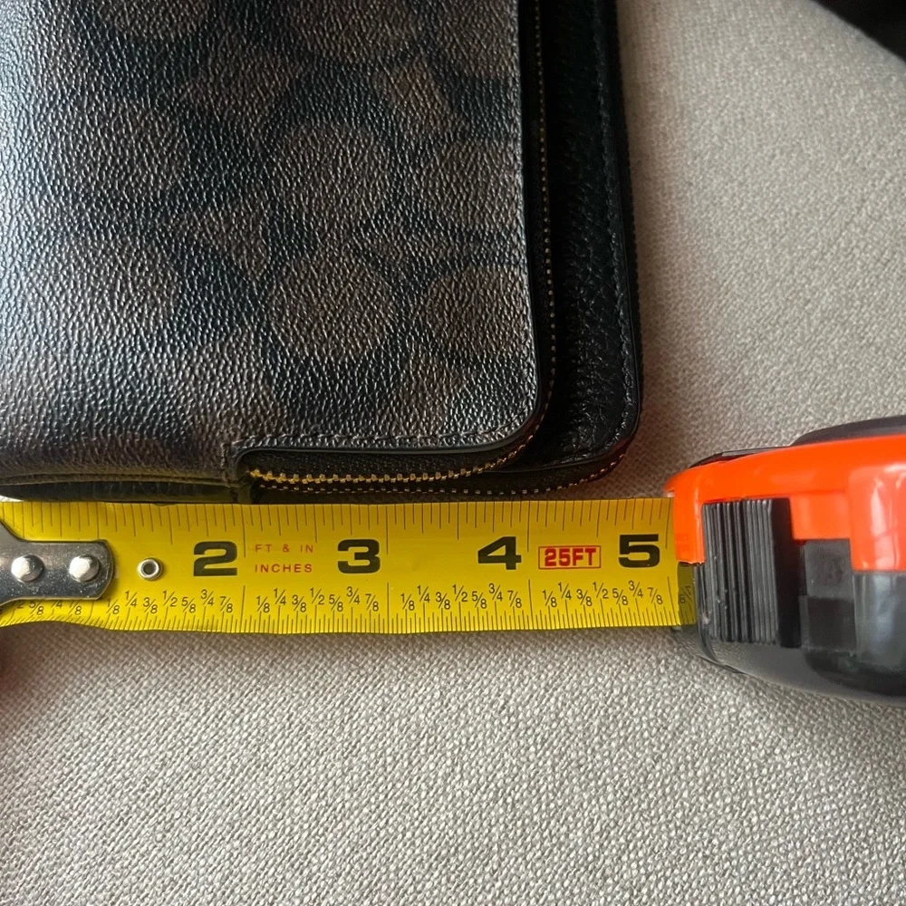 Coach Signature Brown Pebbled Leather Wristlet - Picture 3 of 13